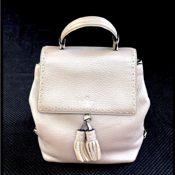 Kate Spade pebbled leather backpack purse, taupe - Picture 1 of 9